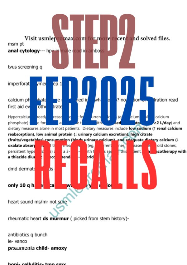 USMLE Step 2 CK February 2025 Recalls, High-Yield Past Papers