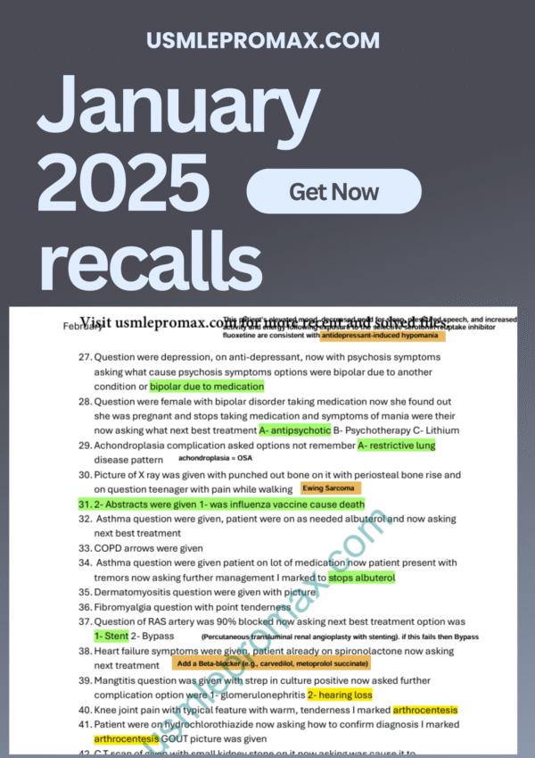 Step 2 January 2025 Recalls: Latest Past Papers & High-Yield Topics for Exam Success